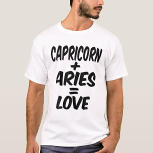 T-shirt Capricorne Et Béliers = Amour, Dec Janvier Annive