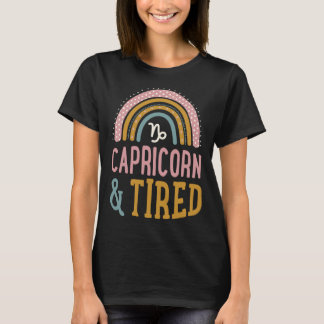 T-shirt Capricorne Et Fatigué Boho Style Bohemian Rainbow
