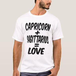 T-shirt Capricorne Et Sagittaire = Amour, Dec Janvier Anni