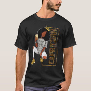 T-shirt Capricorne Fille Pour Femmes Noires Melanin Afro Q