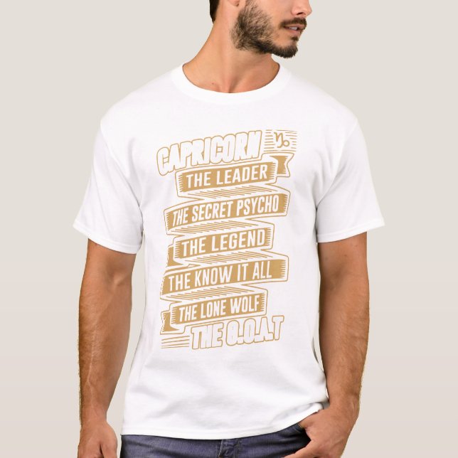 T-shirt Capricorne le chef le psychopathe secret la (Devant)