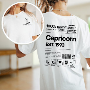 T-shirt Capricorne Personnalisé Zodiac Astrologie Annivers