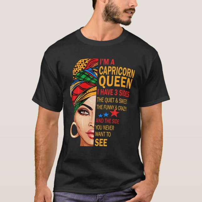 T-shirt Capricorne Zodiac Anniversaire Capricorne Reine J' (Devant)