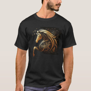 T-shirt Capricorne Zodiaque Cheval Or Astrologie