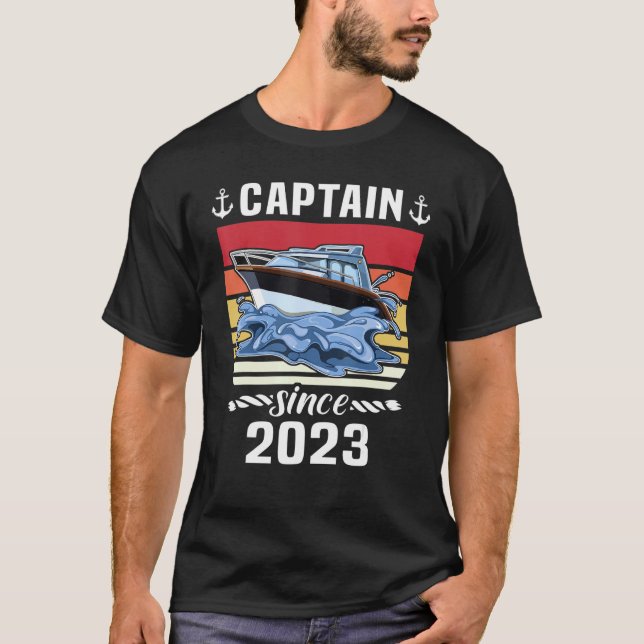 T-shirt Captain 2023 Boat Driving Licence  Motorboat  Sail (Devant)
