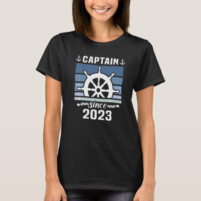 T-shirt Captain 2023 Boat Driving Licence Motorboat Sailin (Devant)