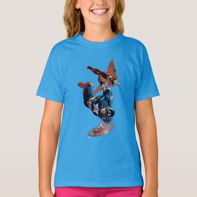 T-shirt Captain America & Falcon Comic Panel (Devant)