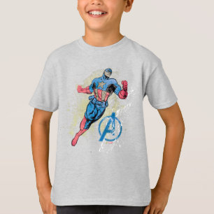 T-shirt Captain America Vengeur Graphique Grunge