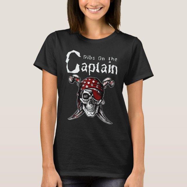 T-shirt Captain Wife Dibs On The Captain Skull Scary (Devant)