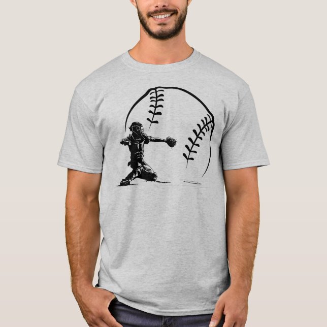 T-shirt Capteur de baseball en action (Devant)
