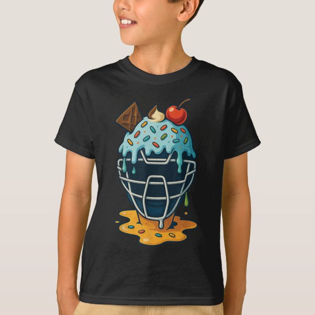 T-shirt Capteur De Baseball Masque Crème Ice Épingles Des (Devant)