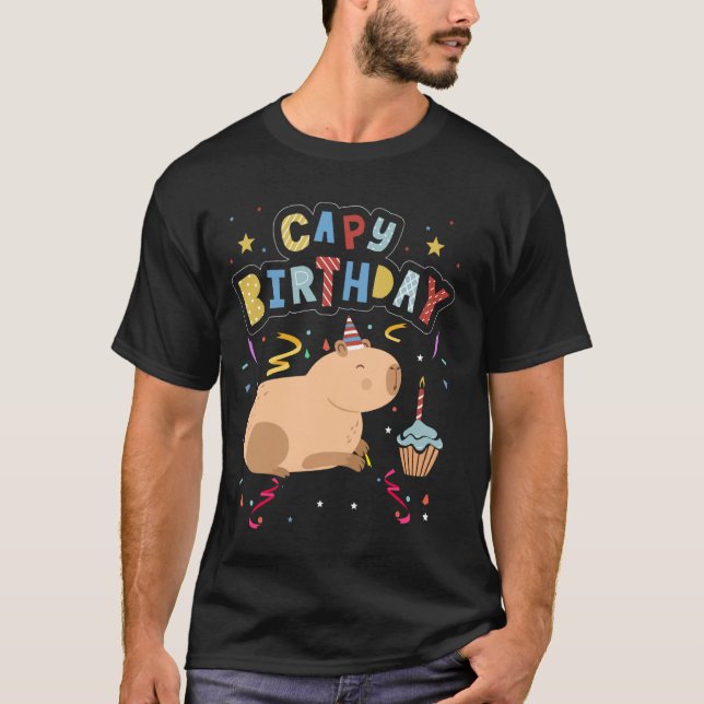 T-shirt Capy Birthday Shirt Funny Capybara Animaux Garçons (Devant)