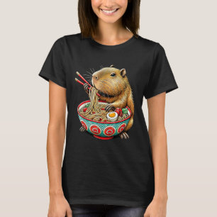 T-shirt Capybara Aime Les Nouilles Capybara Manger Du Bram