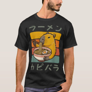 T-shirt Capybara Anime Graphique Ramen Kawaii Japonais Vin