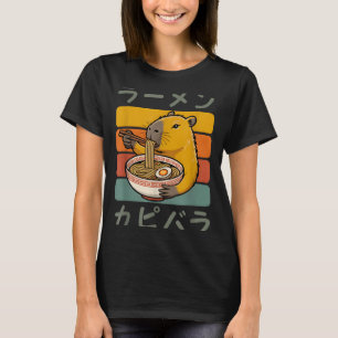 T-shirt Capybara Anime Graphique Ramen Kawaii Japonais Vin