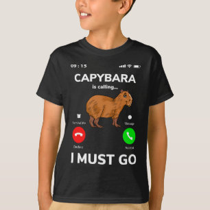 T-shirt Capybara Appelle Que Je Dois Y Aller