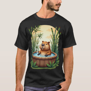 T-shirt Capybara Bain à Remous Spa Relaxation Zen Ambiance