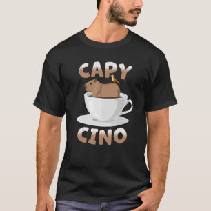 T-shirt Capybara Cappuccino Cute Capy Cino Cup Coffee Mu