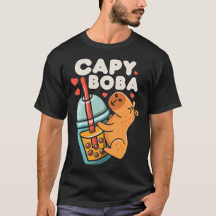 T-shirt Capybara Capy Boba Bubble Milk Tea Funny Rodent An