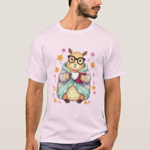 T-shirt Capybara chevauchant un livre et buvant du café Ce