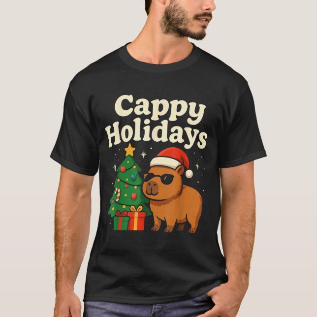 T-shirt Capybara Christmas Shirt, Funny Capy Holidays  (Devant)