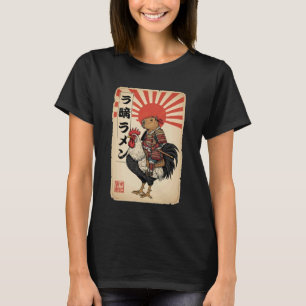 T-shirt Capybara Coq Samouraï Japonais Vintage Poulet 