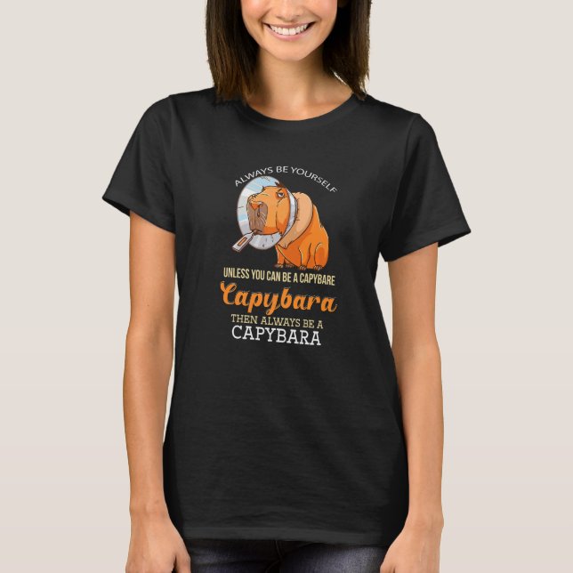 T-shirt Capybara  Cute Pet Animal Rodent Mammal Wildlife   (Devant)