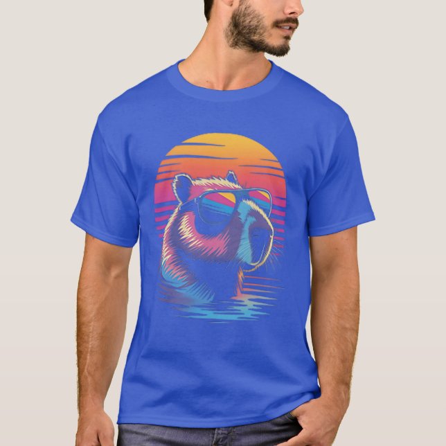T-shirt Capybara Cute Retro Animal Summer Vacances Plage (Devant)