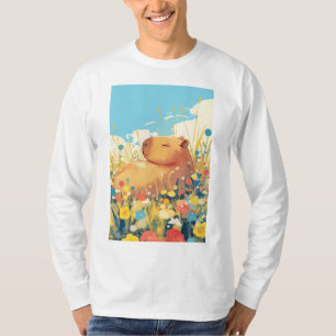 T-shirt Capybara dans un champ de rêves