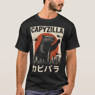 T-shirt Capybara Drôle Capyzilla Garçons Filles