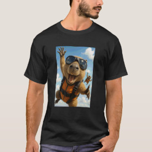 T-shirt Capybara drôle de plongée en parachute plongeur am