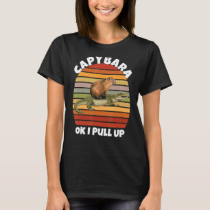 T-shirt Capybara et Alligator Animal Meme Ok I Pull Up