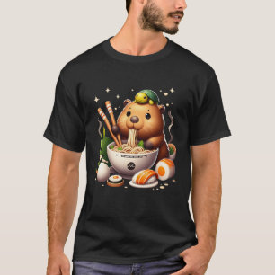T-shirt Capybara Et Tortue Partageant Sac À Dos Et Ramen K