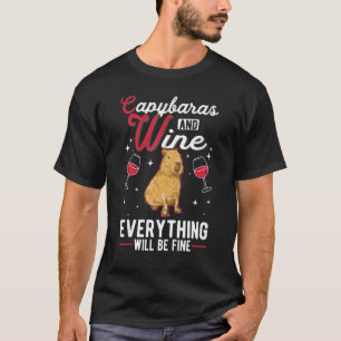 T-shirt Capybara Et Vin Capybara