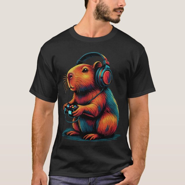 T-shirt Capybara Funny Jeux Vidéo Capybara (Devant)