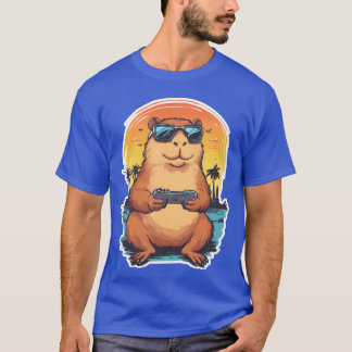 T-shirt Capybara Funny Jeux Vidéo Famille Capybara