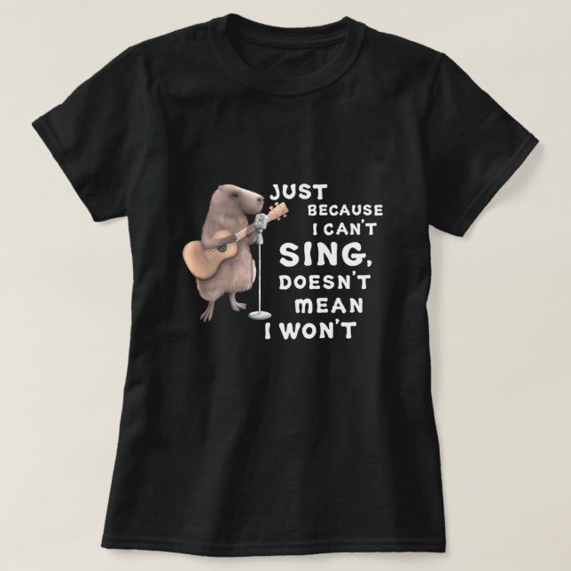 T-shirt Capybara Guitare Juste Parce Que Je Ne Peux Pas Ch (Design devant)
