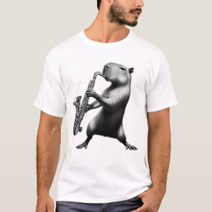 T-shirt Capybara Jouer Saxophone Saxophoniste Saxophone
