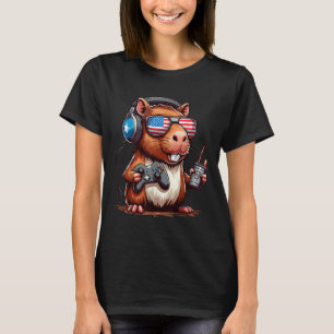 T-shirt Capybara joueur du 4 juillet – Drôle d'anima patri