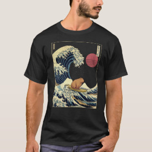 T-shirt Capybara Kanagawa Vague drôle Surf animal