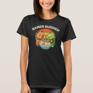 T-shirt Capybara Kawaii Tortue Ramen Copains Nouilles Rétr