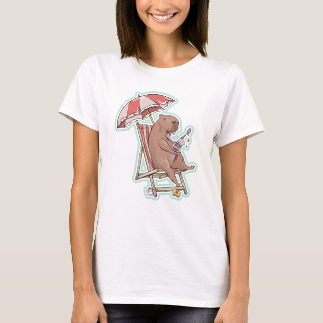 T-shirt Capybara Manger Yogourt (Devant)
