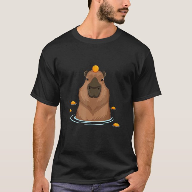 T-shirt Capybara Oranges  Capibara Animal  Cool (Devant)