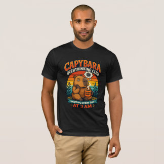 T-shirt Capybara Overthinking Club Funny Anxiety Retro Vin