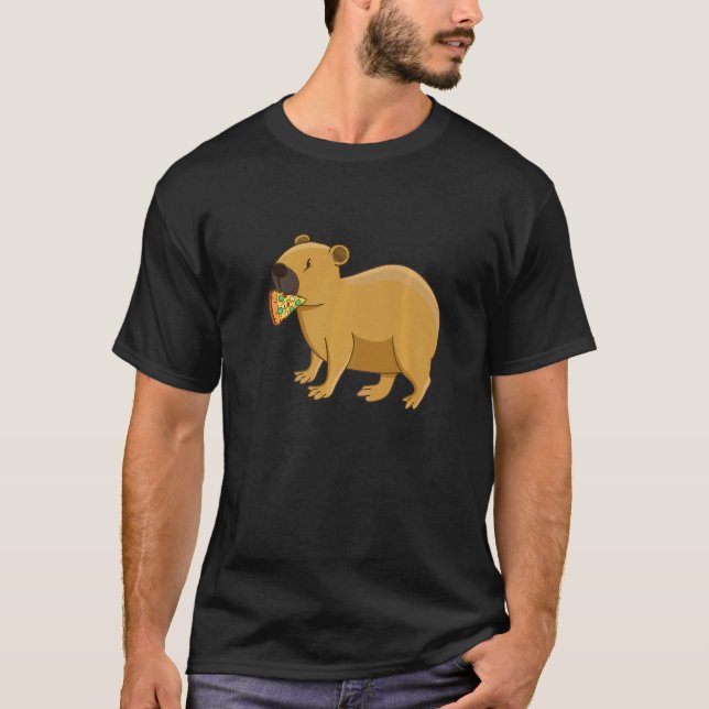 T-shirt Capybara Pizza Faune Animal Alimentation italienne (Devant)