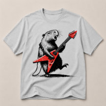 Capybara qui déchire sur une guitare électrique