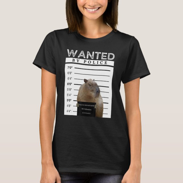 T-shirt Capybara Recherché Mugshot Capybara Mème (Devant)