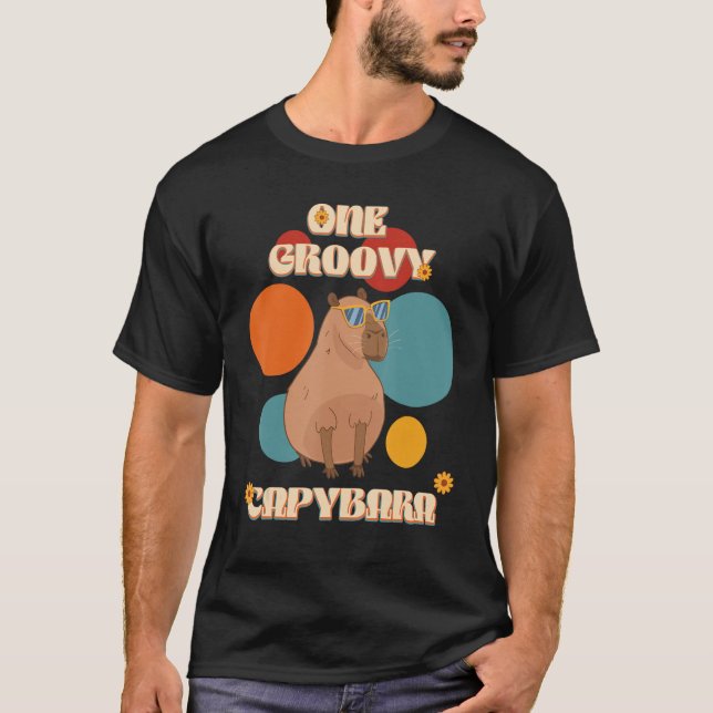 T-shirt Capybara super En Lunettes 70ème Style Capy Pet Ro (Devant)