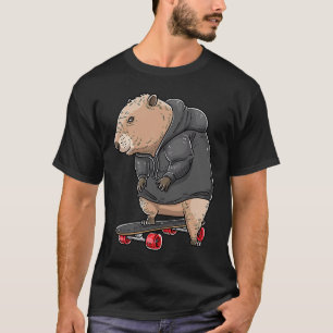 T-shirt Capybara Sur Un Skateboard Rodent Skater Skateboar