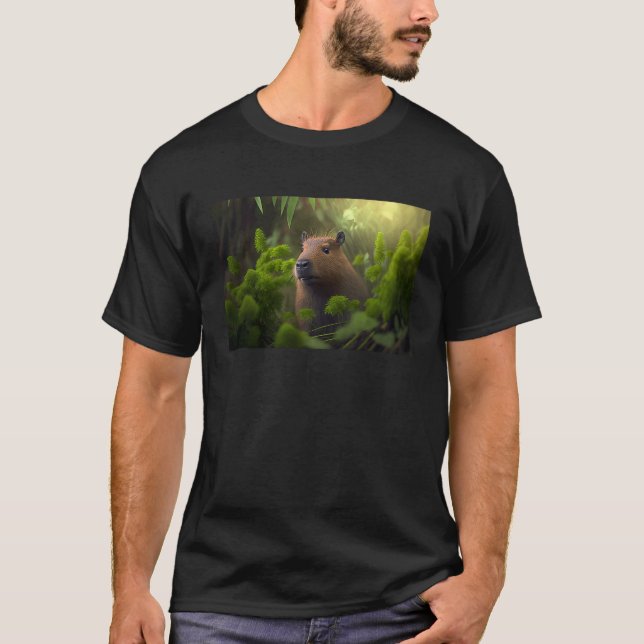 T-shirt Capybara surrounded by plants (Devant)